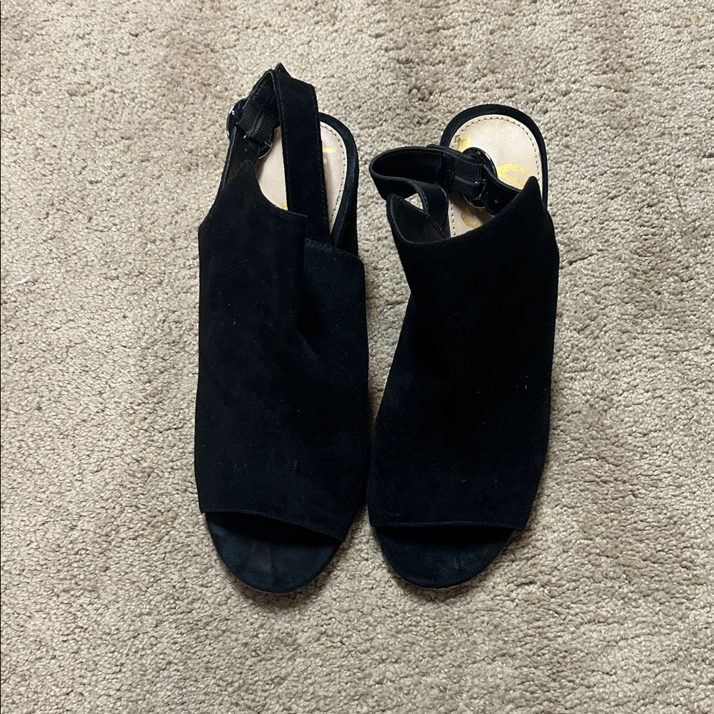 Sam Edelman Black suede wedge sandals